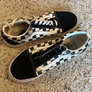 Lace up checkered vans